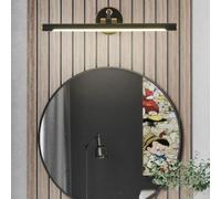 QYYZTQY Mirror Light Indoor Adjustable Lamp Arm Length Waterproof Wall Long Strip Iron for Vanity Bedroom Living Room (Black-Warm Light,58cm)