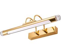 QYYZTQY Mirror Light Led Mirror Front Lights American Golden Luxury Atmosphere Bathroom Study Waterproof Anti-Fog Moisture-Proof Dressing Table Lamp Bedside Decor Wall Lamp (54CM, White Light)