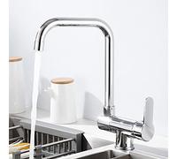 QYYZTQY Mixer Faucet Folding for Inside Window, Faucets Swivel Hot and Cold Water Brass Kitchen Sink Faucet-Chrome
