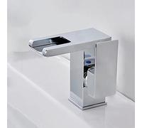 QYYZTQY Mixer for Brass, Colour Changing led Light Bathroom Waterfall Sink taps, Handle 1 Single Hole Basin Tap Faucet,Chrome