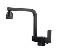 QYYZTQY Mixer Tap Inside Window Black Brass 360° Swivel Sink Faucet Folding Hot and Cold Water Kitchen Faucet-A
