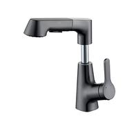 QYYZTQY Mixer Tap with Down Sprayer liftable Hot and Cold Water Sink taps Dual Mode Single Handle Pull out Lavatory Basin faucets, Grey