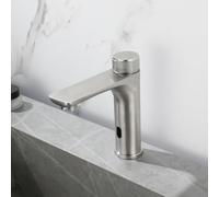 QYYZTQY Mixer Touchless Automatic Basin Tap Bathroom Sensor Stainless Steel Hot and Cold Water Faucet(Silver)