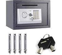 QYYZTQY Money Box,Kids Box Code,Digital with Key,Small Fireproof Safe,Kid Safe Bank,Wall or Floor Mounted/Gray/35X25X25Cm/16L