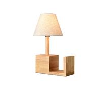 QYYZTQY Natural Fabric Lampshade Creative Handmade Wooden Table Light for Desk Study Room Table Lamp Apartment Office Standlamp Hotel Room Villa Clubhouse Decoration Lighting Fixture