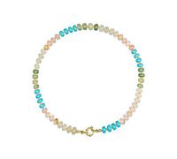 QYYZTQY Natural Stone Beaded Colorful Beads Choker Boho Handmade Gold Plated Circular Buckle Surfer Beach Summer Gift Women Jewelry for Girls