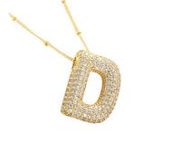QYYZTQY Necklace For Women and Girls, Chunky Clear Crystal Initial Necklaces Letter Necklace A B C D E F G H I Letter Pendant Necklace, Letter Initial Necklace For Men
