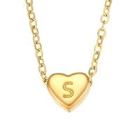 QYYZTQY Necklace For Women, Small Love Heart L M N O P Q R S T U Letter Necklace, Chunky Heart Necklace, Heart Necklace, Olivia Necklace, Heart Necklace Red, Gold Red Heart