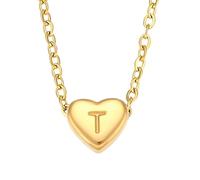 QYYZTQY Necklace For Women, Small Love Heart L M N O P Q R S T U Letter Necklace, Chunky Heart Necklace, Heart Necklace, Olivia Necklace, Heart Necklace Red, Gold Red Heart