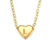 QYYZTQY Necklace For Women, Small Love Heart L M N O P Q R S T U Letter Necklace, Chunky Heart Necklace, Heart Necklace, Olivia Necklace, Heart Necklace Red, Gold Red Heart