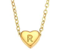 QYYZTQY Necklace For Women, Small Love Heart L M N O P Q R S T U Letter Necklace, Chunky Heart Necklace, Heart Necklace, Olivia Necklace, Heart Necklace Red, Gold Red Heart