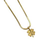 QYYZTQY New 2025 Creative Stainless Steel Lucky Four Leaf Pendant Necklaces Women Cute Leaf Necklace Fashion Christmas New For Year Jewelry with For You Fashion Accessories Creative Gift