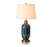 QYYZTQY New Chinese Creative Farmhouse Rustic Desk Lamp High-End Creative E26 Ceramic Fabric Desk Light Clubhouse Bar Showcase B&B Lighting Fixture Living Room Study Counter Writing Desk Table Lamp