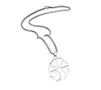 QYYZTQY New For Trendy 2025 Slavic Kolovrat Amulet Necklace Pagan Sun Wheel Wax Cord Religious Chain Gift For Man Woman Jewelry Fashion Accessories Creative Gift