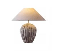 QYYZTQY New Japanese WABI-sabi Living Room Ornament Desk Light Handmade Ceramic Fabric Desk Lamp for B&B Hotel Room Corridor Window Table Lamp Bedroom Decoration Lighting Fixture