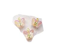 QYYZTQY New Transparent Glass Butterfly Chinese Tranditional Style Pendant Elegant Jewelry Bead Accessories Bracelet Necklace Earring Making Fashion Trendy Creative Gift For Women and Men