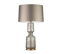 QYYZTQY Nightstand Lamp 22" Glass LED Table Lamp with Drum Shade Contemporary Glass Table Lamp for Bedroom, Living Room, Office, Coffee Table, Bookcase Bedside Lamps (Color : Bianco, Size : 28.3")