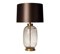 QYYZTQY Nightstand Lamp Bubble Texture Glazed Table Lamp Bedroom Bedside Lamp Luxury Hotel Living Room Lobby Post- Lighting with Fabric Shade Bedside Lamps (Color : Purple, Size : 68cm) (Purple 58c
