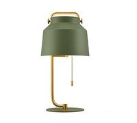 QYYZTQY Nightstand Lamp Industrial Table Lamps Standing Lamp Bedside Reading Lamp with Tall Brass Pole for Living Rooms Bedrooms Pull Chain Black Green Bedside Lamps (Color : Grey) (Grey)