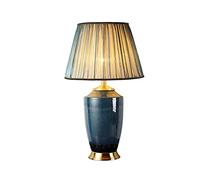 QYYZTQY Nightstand Lamp New Chinese Style Copper Ceramic Table Lamp Bedroom Bedside Lamp Living Room Side Decorative Table Lamp, Used for Study and Cafe Decor Bedside Lamps (Size : B) (Onecolor B)