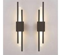 QYYZTQY Nordic Gold LED Wall Light Linear Black Wall Mounted Lamp Set of 2 Indoor Strip Lighting for Bedside Living Room Bedroom Bathroom Hallway Wall (Black)