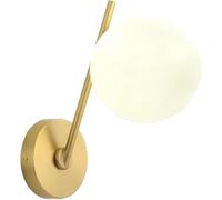 QYYZTQY Nordic Gold Minimalist G9 Base Mounted Lamp All Copper Construction Round Glass Lantern Indoor Lighting for Living Room Bedroom Hallway Entryway Wall Light