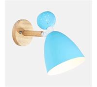 QYYZTQY Nordic Metal Rotatable Wall, Indoor Wall Lamp for Reading, Kids Room Decoration, Wooden Led Wall Lights, Bedroom Living Room Lighting Fixture (Color : Pink) (Color : Blue)