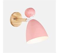 QYYZTQY Nordic Metal Rotatable Wall, Indoor Wall Lamp for Reading, Kids Room Decoration, Wooden Led Wall Lights, Bedroom Living Room Lighting Fixture (Color : Pink)