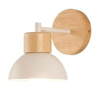 QYYZTQY Nordic Mid Century Bedside Lamp Solid Wood Metal Wall Lighting Fixture with E26/27 Base for Bedroom Living Hallway Dining Room Balcony(White)