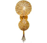 QYYZTQY Nordic Post- Wall Light, Gold Metal, Flush Mounted Wall Lamp, Creative Leaf Shape, Indoor Decor Light Fixture for Living Room Bedroom Restaurant Hallway, Base