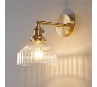 QYYZTQY Nordic Swing Arm Adjustable Glass E26/ Base Transparent lampshade Dressing Table Suitable for Bathroom Bedside Home Decoration Wall Lamp