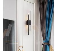 QYYZTQY Nordic Touch-Control Wall Lamp with Multi-Dimming and Remote Control - Bedroom, Hallway, Living Room (Black & Gold)