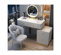QYYZTQY Nordic Vanity Set with Retractable Storage Cabinet Chair for Women and Girls Multifunctional Bedroom Dressing Table,C,100cm/39.3in