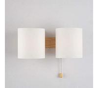 QYYZTQY Nordic Wood Wall Lamp White Glass Lampshade Wall Light, Wall Lamps for Living Room Balcony Hallway Bedroom Lights, Inside Lighting Fitting Home Bedside Decor Lamp (Size : 2 Light)