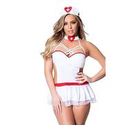 QYYZTQY Nurse Outfit Strappy Lace Babydoll Nurse Lingerie Naughty Costume Halloween Uniform Headband G-String
