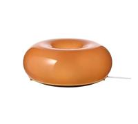 QYYZTQY Orange Glass Table Lamp Round Bedside Lamp Nordic Night Stand Lighting Fixture, 12W 3 Color Mode Desktop Night Stand Lamps Indoor Column Table Lamp for Bedroom Living Room