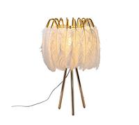 QYYZTQY Ostrich Lamp Table Lamp Ostrich Feather Table Light Romantic Princess Bedroom Lamp Office Lamp (Size : White Light)