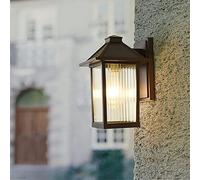 QYYZTQY Outdoor Black Wall Lantern Security Light Weatherproof Garden Wall with Clear Shade 33cm Porch Wall Mount Lights Fixture E27 Wall Lamp for Garden Patio Balcony