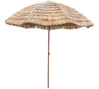 QYYZTQY Outdoor for Patio Umbrellas Parasol Round Garden, Natural Color Foldable,240Cm/7.8Ft Straw Offset Umbrella Hawaiian Style Tiki Raffia Umbrell