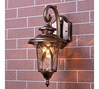 QYYZTQY Outdoor Garden Lantern Antique Wall Aluminum Housing with Water Glass Rustic Farmhouse Wall Lamp Retro E27 Fixture for Porch Garden Garage Front Door Decor