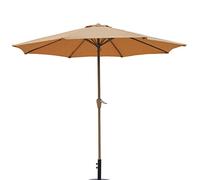 QYYZTQY Outdoor Garden Parasols 2.7m Umbrella Parasol with Crank Handle, Thickened Iron Pole and PU Coated Fabric, Wind Resistance, for Balcony Patio (Brown A)
