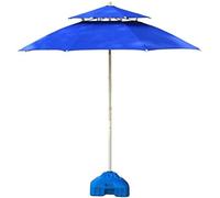 QYYZTQY Outdoor Garden Parasols 7.5' Double Top Patio Sun Umbrella, Perfect for Yard, Beach Commercial Event Market, Camping, Pool Side (Red A)