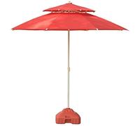 QYYZTQY Outdoor Garden Parasols 7.5' Double Top Patio Sun Umbrella, Perfect for Yard, Beach Commercial Event Market, Camping, Pool Side (A Red)