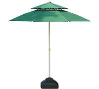 QYYZTQY Outdoor Garden Parasols 7.5Ft/9Ft Double Top Patio Sun Shade for Beach/Pool/Garden Umbrellas Round Sunscreen, Water/UV-Resistant Market Umbrella (Green 7.5 Ft/230cm)