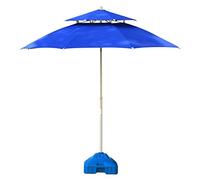 QYYZTQY Outdoor Garden Parasols 7.5Ft/9Ft Double Top Patio Sun Shade for Beach/Pool/Garden Umbrellas Round Sunscreen, Water/UV-Resistant Market Umbrella (Blue 9 Ft/270cm)
