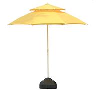QYYZTQY Outdoor Garden Parasols 7.5ft/9ft Double Top Patio Sun Shade for Beach/Pool/Garden Umbrellas Round Sunscreen, Water/UV-Resistant Market Umbrella (Yellow 9 Ft/270cm)