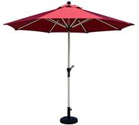 QYYZTQY Outdoor Garden Parasols 9ft / 270cm Patio Table Umbrella with Crank, Perfect for Yard, Beach Commercial Event Market, Camping, Swimming Pool (Wine Red A)