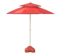 QYYZTQY Outdoor Garden Parasols Patio Table Umbrella with Push Button Tilt, Perfect for Yard, Beach Commercial Event Market, Camping, Pool Side (Red 7.5 Ft/230cm)