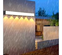 QYYZTQY Outdoor IP65 Waterproof with Spotlights Lamp Long Aluminum PC Wall Minimalist Black Rectangular for Villa Hallway Garden Bathroom (100cm,Warm Light)