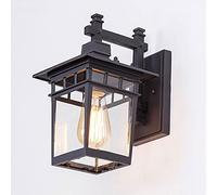 QYYZTQY Outdoor Lamp, Exterior Retro Light, IP65 Vintage Waterproof, Clear Glass Shade Black Aluminum Wall Lanterns for Porch Garden Garage Front Door